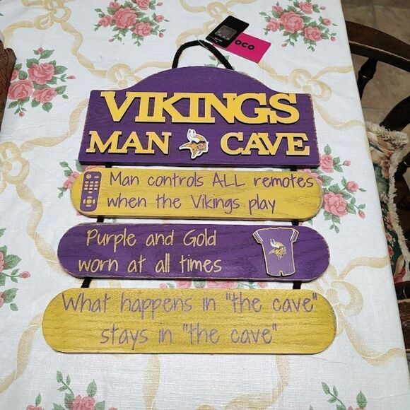 New FOCO NFL Minnesota Vikings Man Cave Hanging Wall Sign - Picture 1 of 3